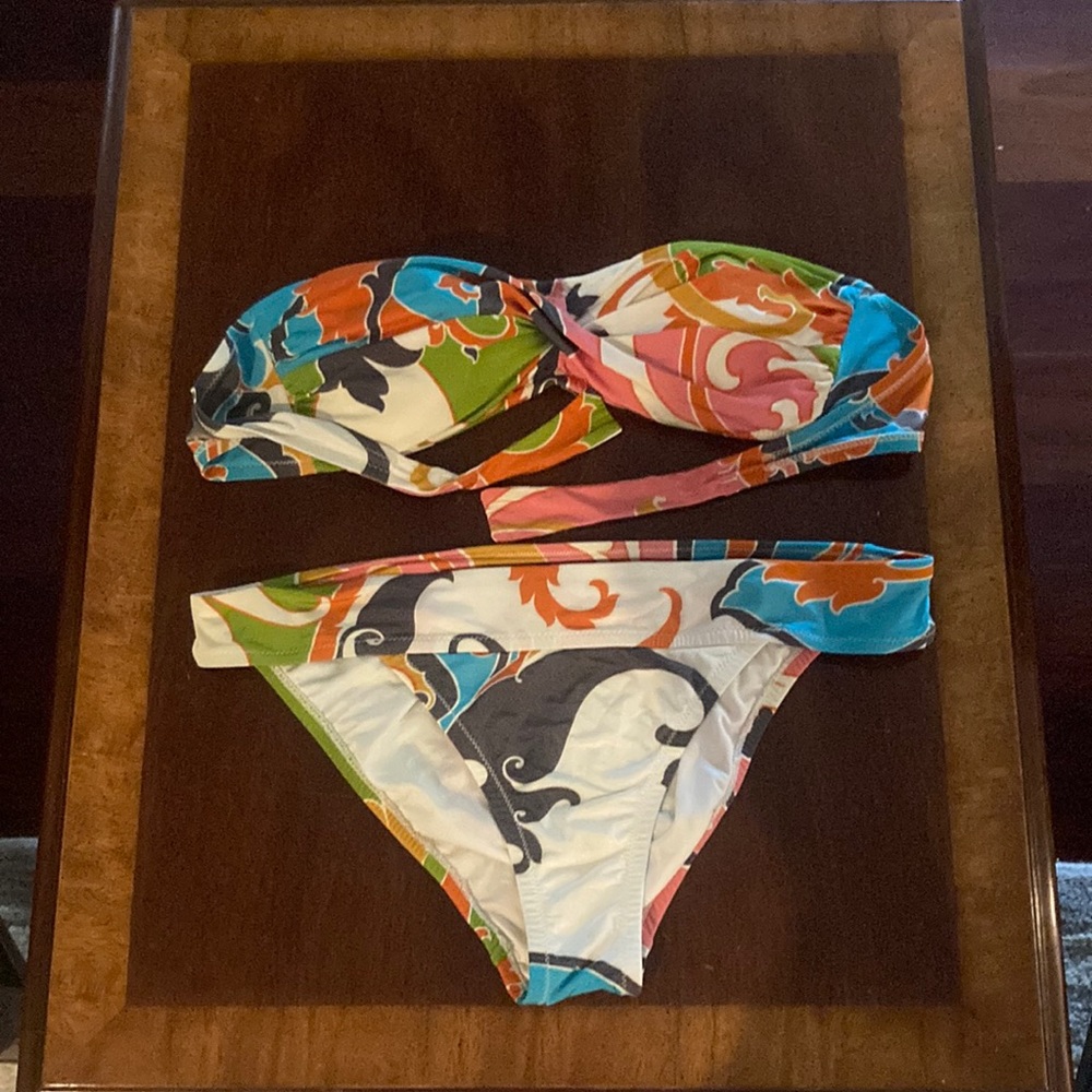 J Crew bikini multi color and bandeau top